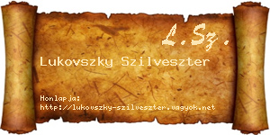Lukovszky Szilveszter névjegykártya
