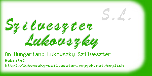 szilveszter lukovszky business card